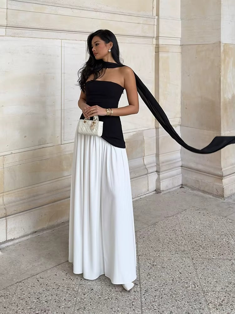 PLISSA | ROBE LONGUE COL V ÉLÉGANTE