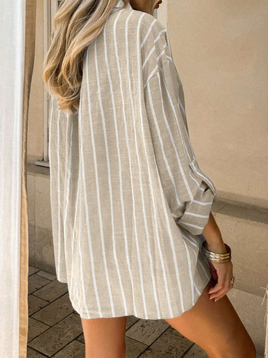 BAE | CHEMISE COL RAYÉ À MANCHES LONGUES